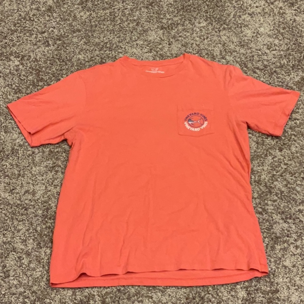 Vineyard Vines Orange Short Sleeve Tee, Size M